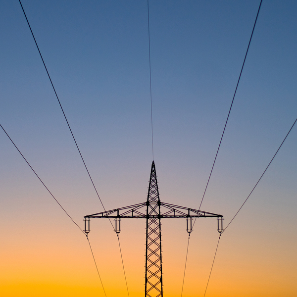 Power lines in the sky