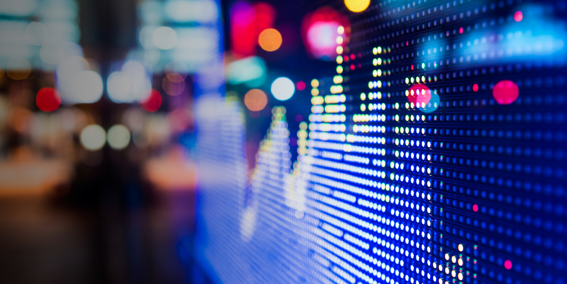 LED stock market graph