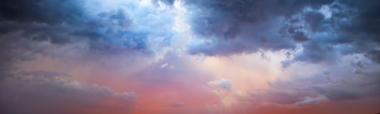 Medium angle of storm clouds in sky.