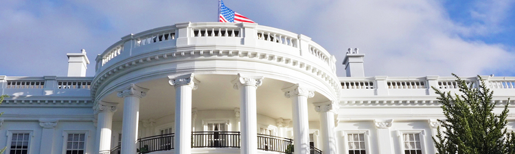 Medium angle of The White House in Washington DC.