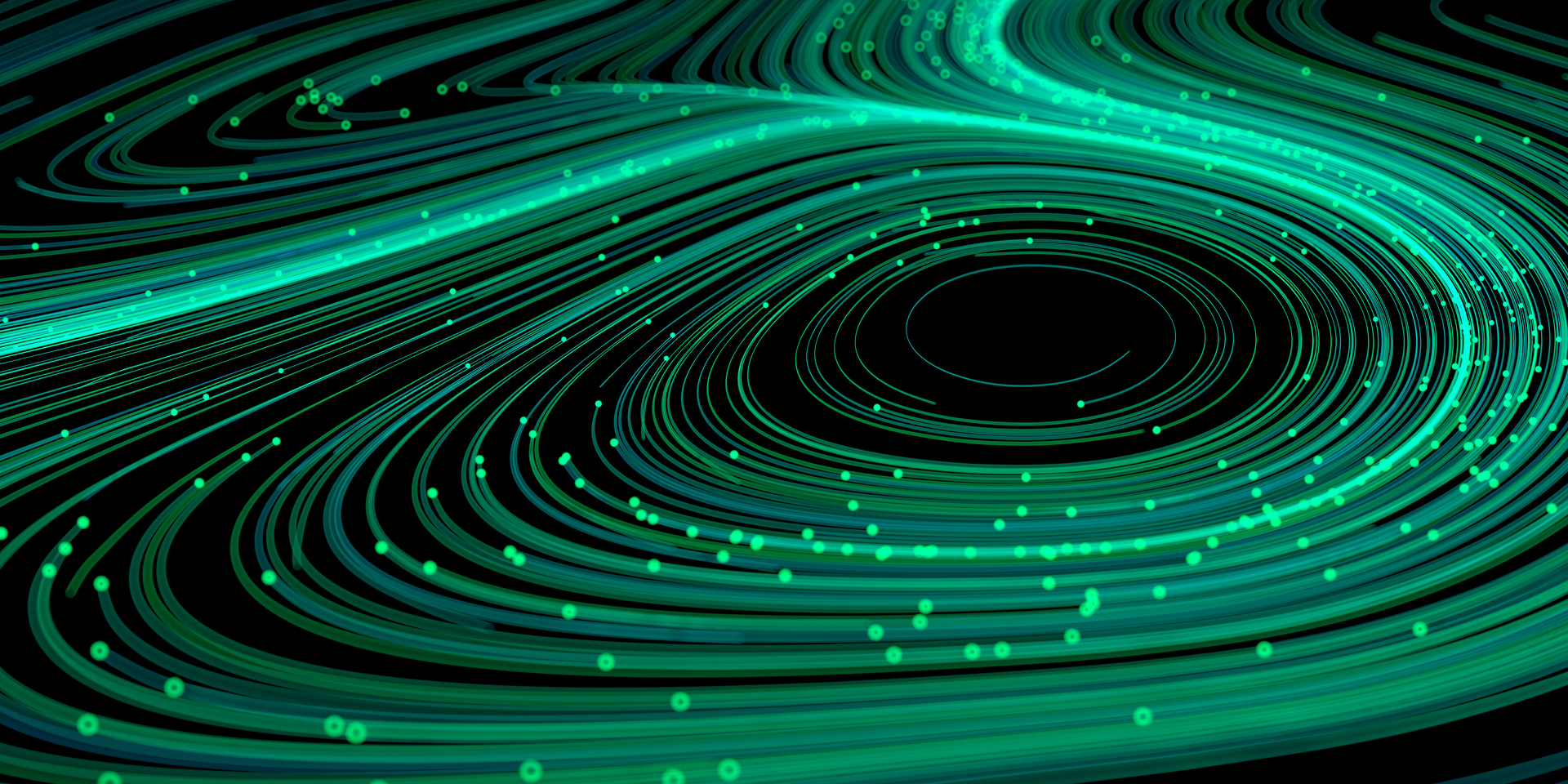 Close-up digital rendering of flowing particle lines.