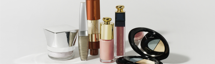 Medium angle concept of makeup products.