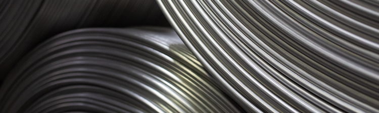 Close-up of coils of metal wire.