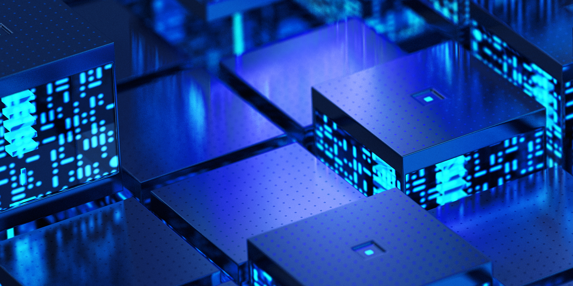 Close-up of futuristic concept for integrated circuitry.