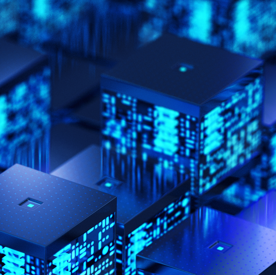 Close-up of futuristic concept for integrated circuitry.