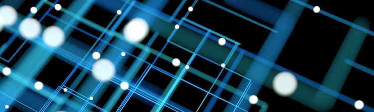 Close-up of abstract overlapping blue pathway.