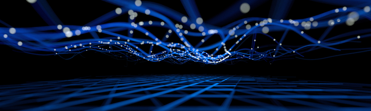 Medium angle of abstract blue data concept.