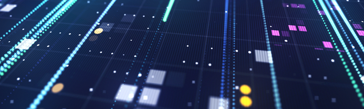 Medium angle of abstract or futuristic digital data concept.