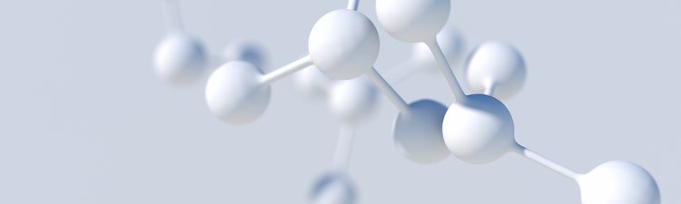 Close-up digital rendering of molecular structure.