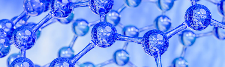 Close-up digital rendering of hexagonal molecular structure.