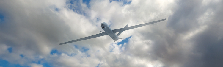 UAV on high altitude patrol, reconnaissance and surveillance missions.