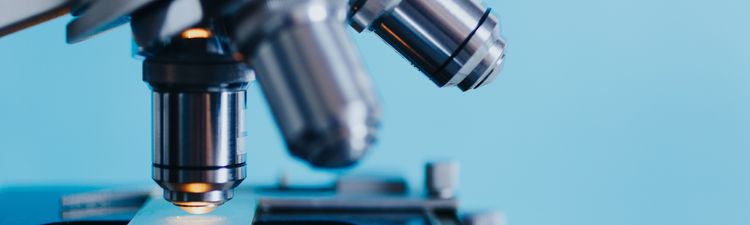 Close-up of microscope.