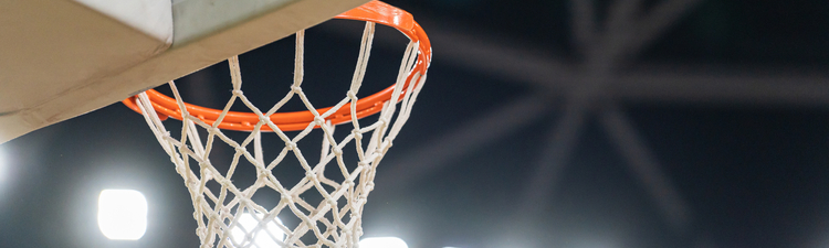 Close-up of basketball net.