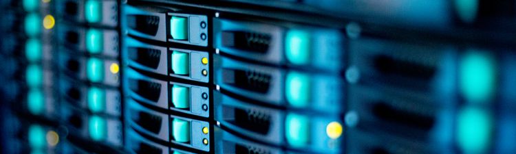 Close-up of futuristic server rack.