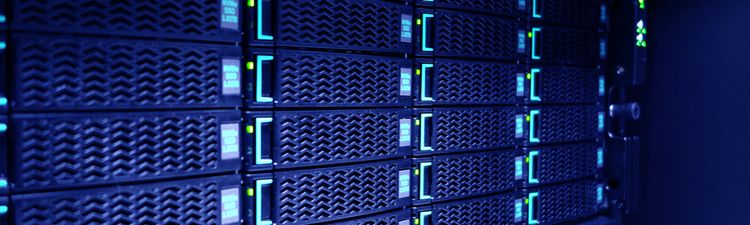 Close-up of futuristic server rack.