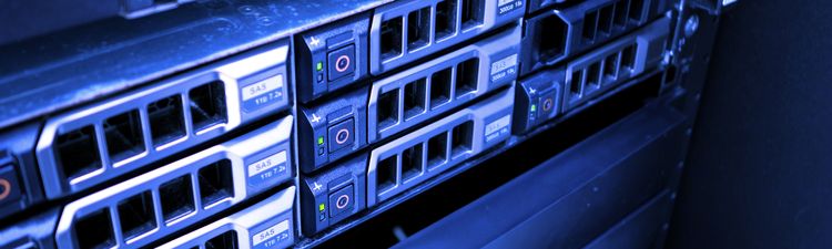 Close-up of futuristic server rack.