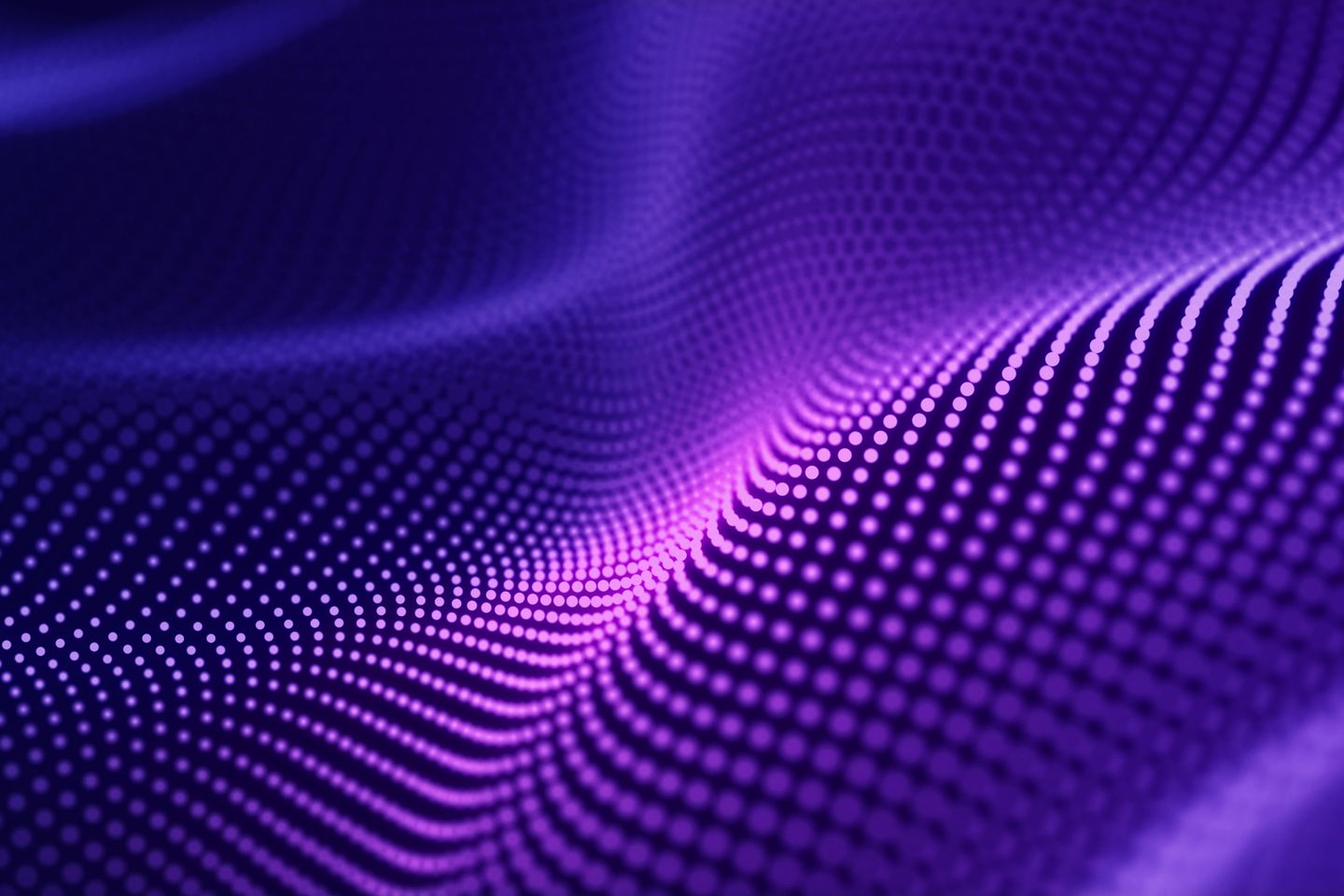 Abstract wave background with many glowing particles. Musical wave. Digital network background. 3D rendering.
