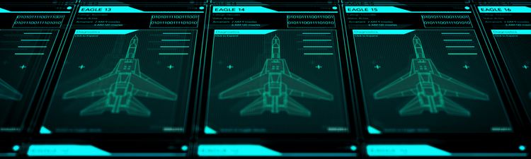 Close-up of digital board with fighter jets.