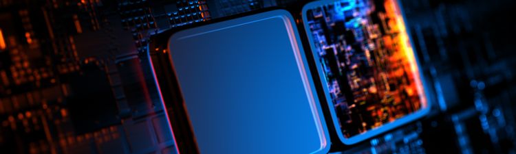 Close-up of computer chip.