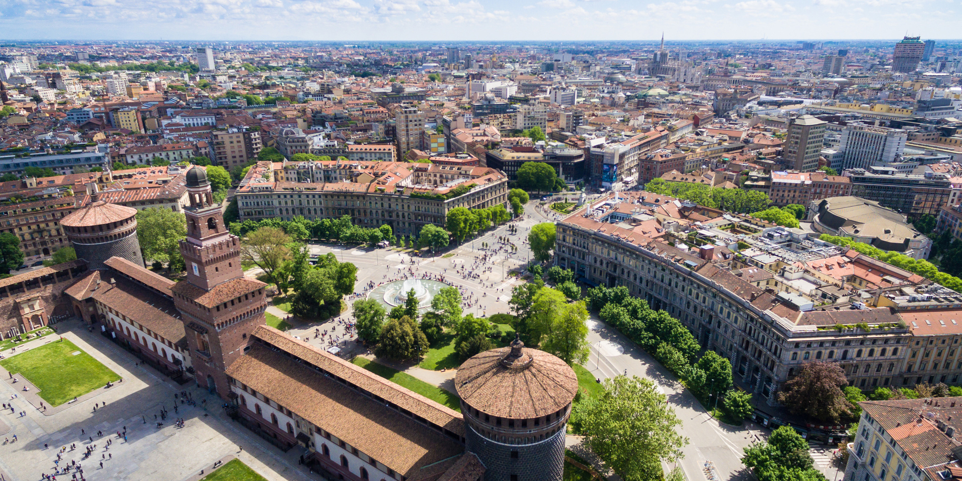 Aerial photography view of Sforza castello castle in  Milan city in ItalyAerial photography view of Sforza castello castle in  Milan city in ItalyAerial photography view of Sforza castello castle in  Milan city in Italy