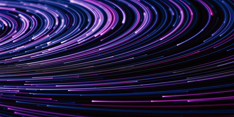 Internet telecommunications network bokeh light lines