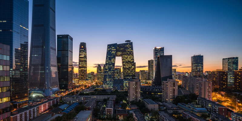Beijing skyline at dusk