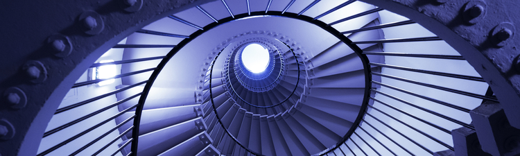 escalier bleu