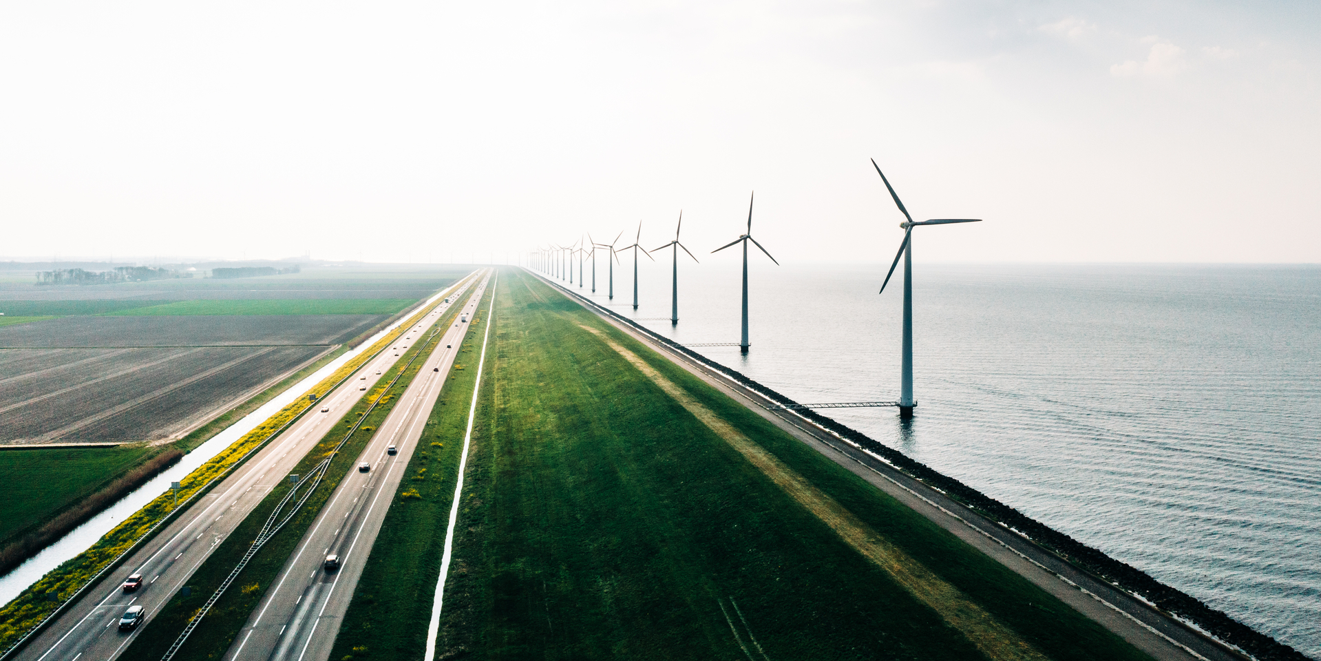 A dutch energy farm on the coast