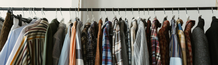 clothing rack in closet
