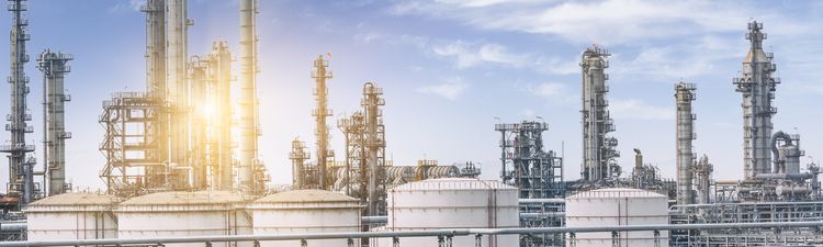 Wide angle of a petrochemical plant.