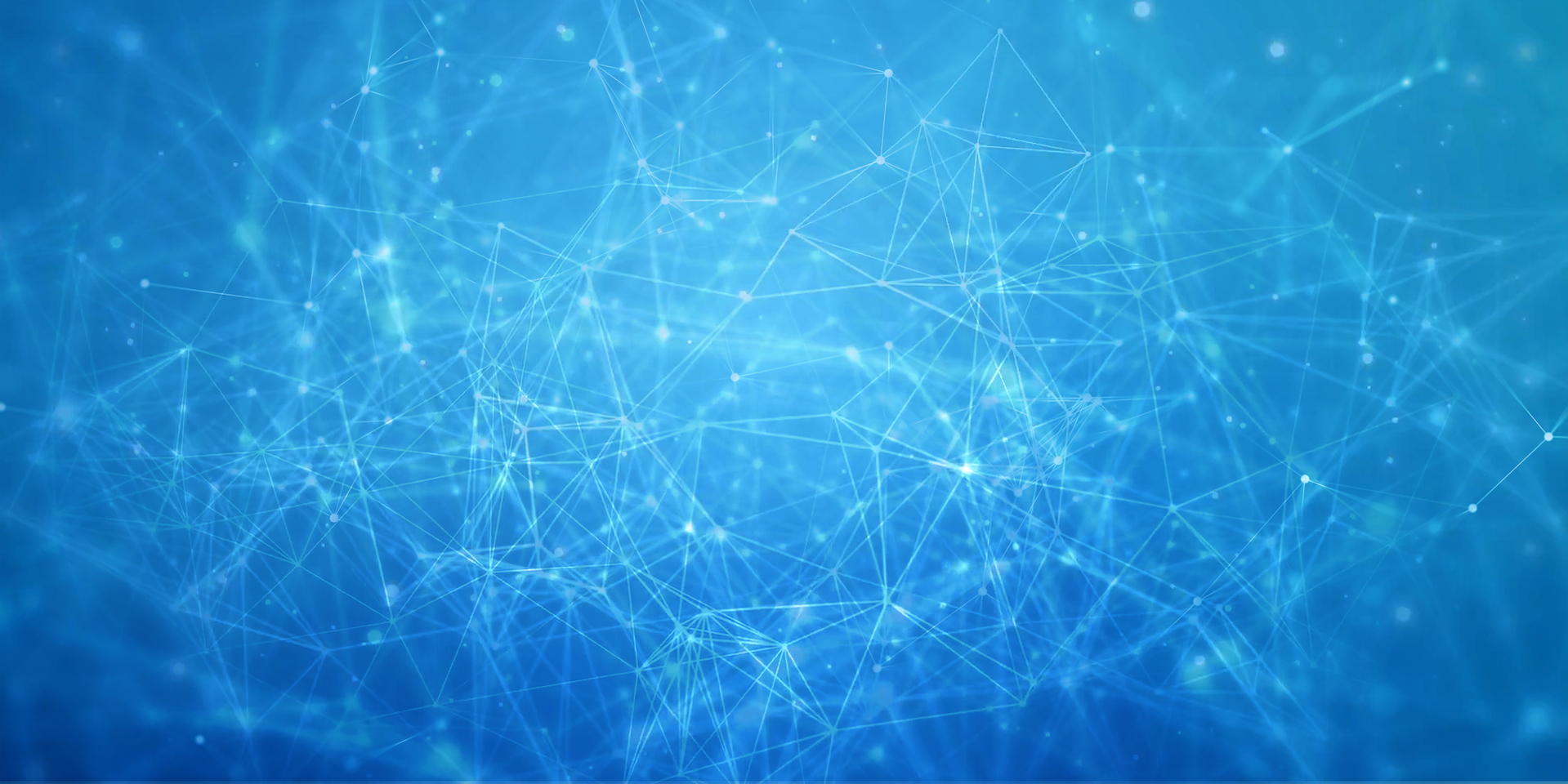 Abstract of connecting lines and dots on blue background.