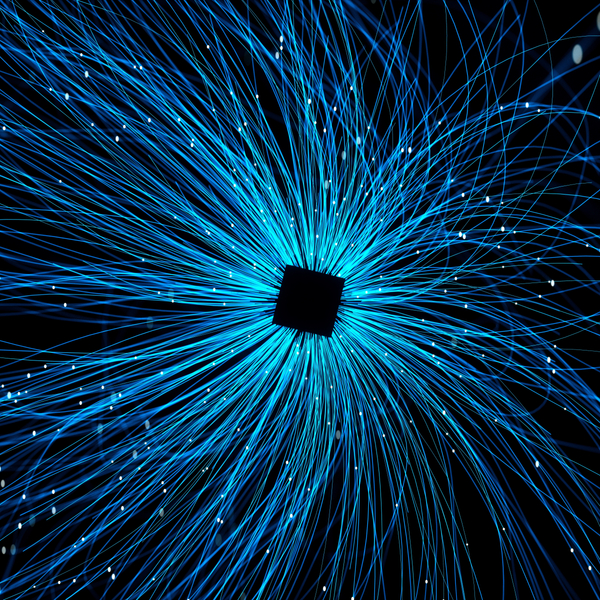 1to1 - GettyImages-1491285867_Blue divergent technology curve particle background