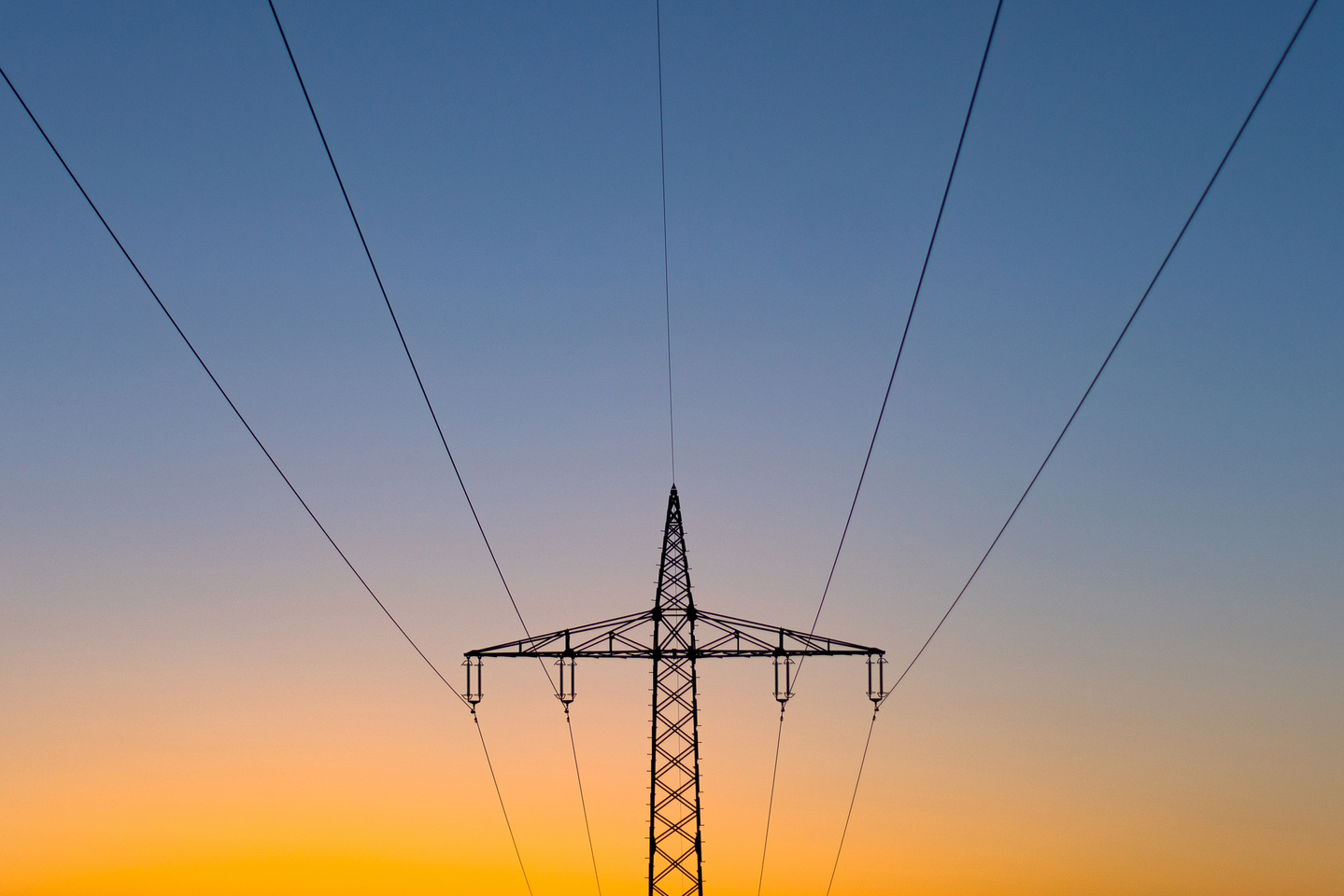 Power lines in the sky