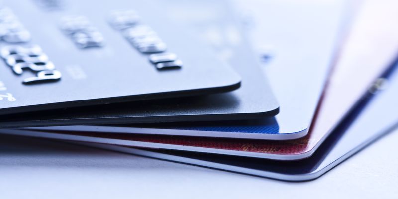 Close-up of credit cards.