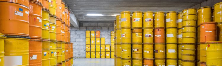 Medium angle of storage facility for disposed nuclear waste.
