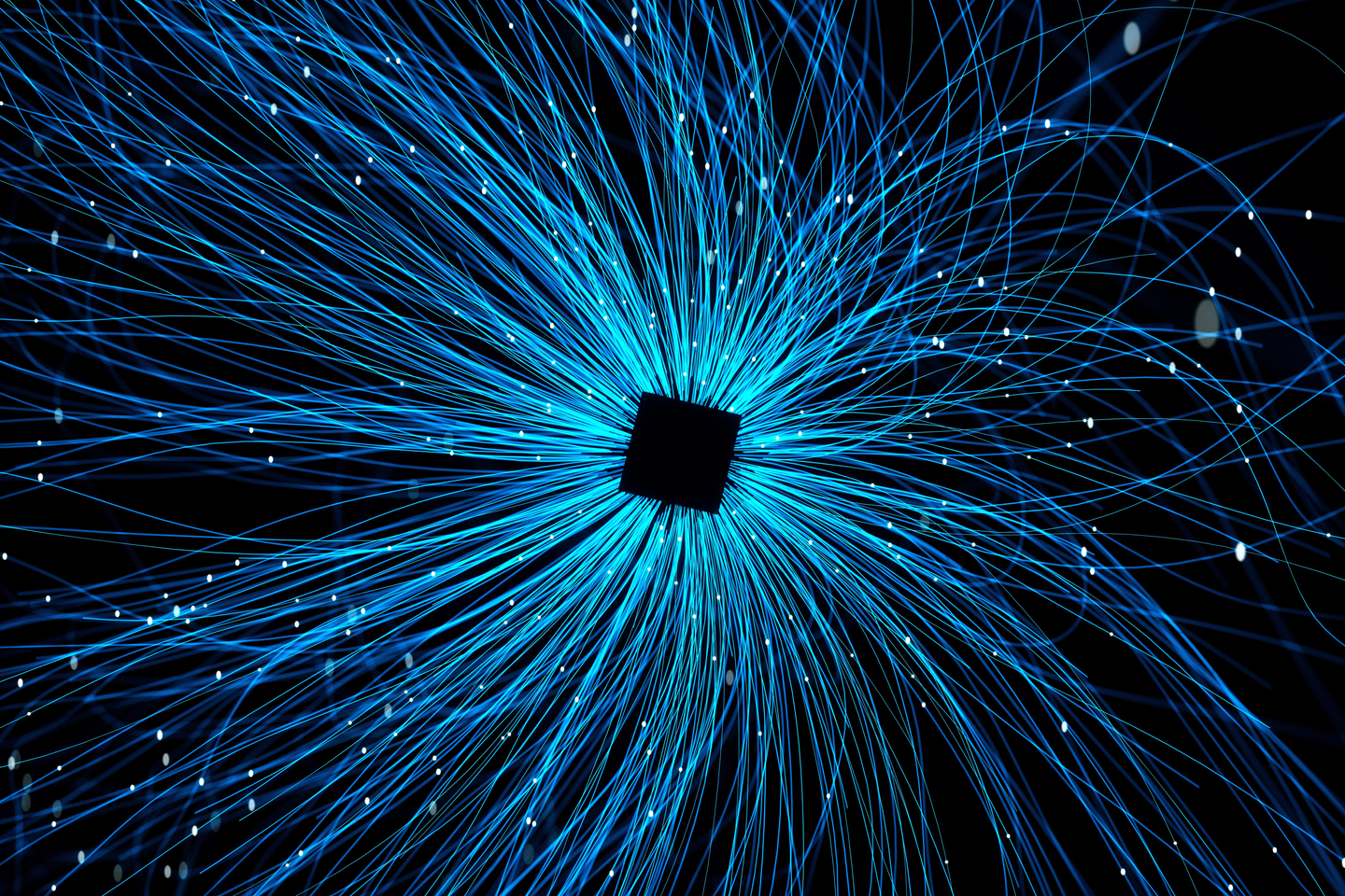 3to2 - GettyImages-1491285867_Blue divergent technology curve particle background