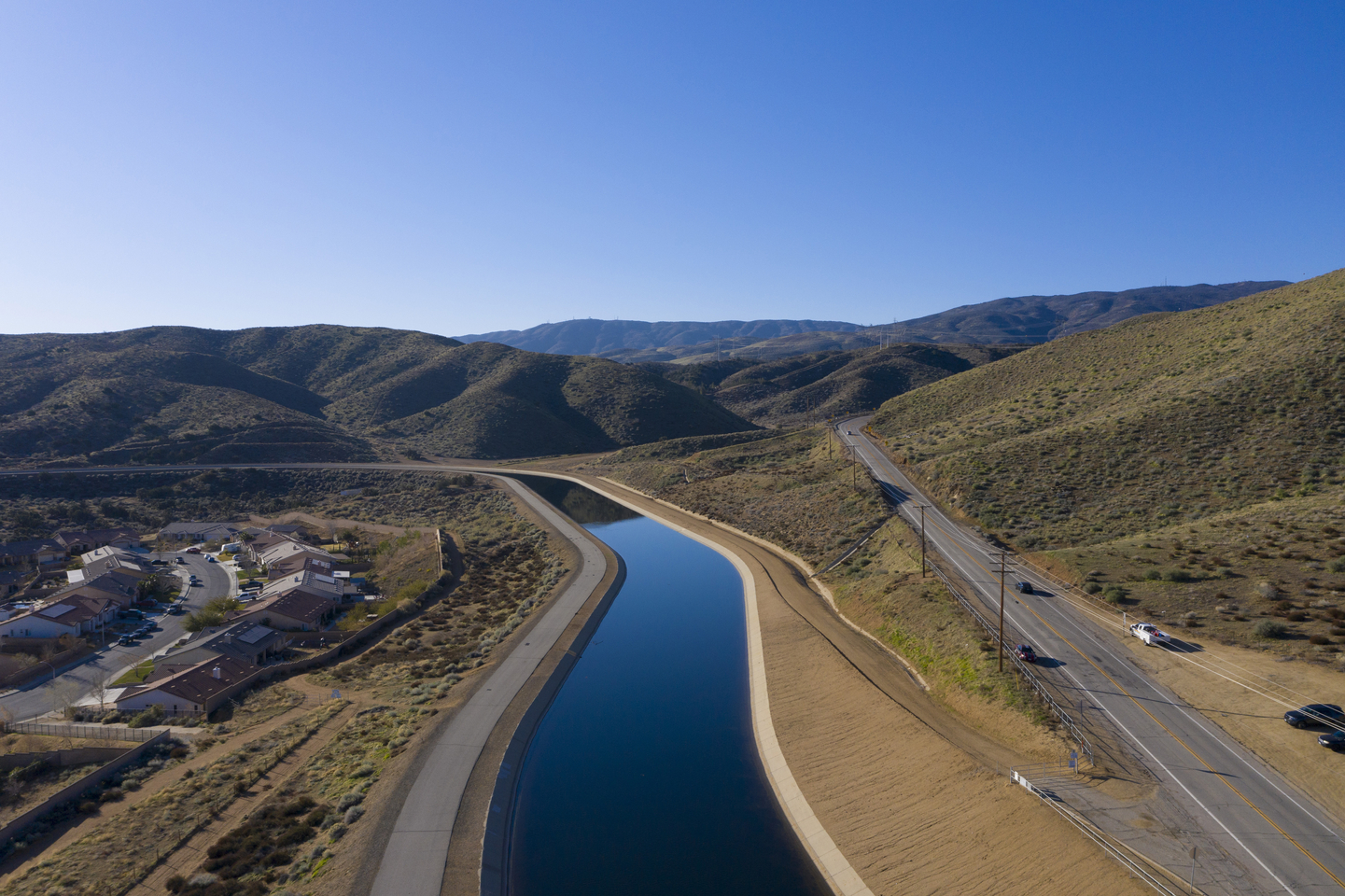 California Aqueduct flows in Palmdale