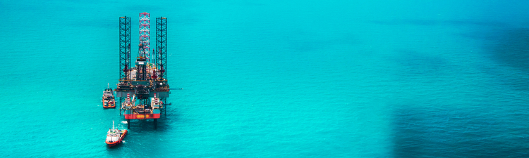Offshore oil rig in the gulf