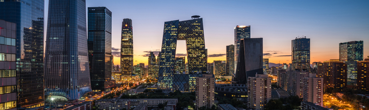 Beijing skyline at dusk